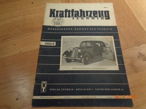 Kraftfahrzeugtechnik 1952 - kraftfahrzeugtechnik, 6/1952
